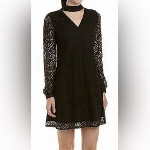 CeCe Black Lace Long Sleeve Dress